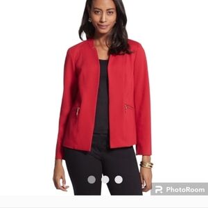 Chicos pointe knitt Red blazer  Gold hardware work wear professional jacket